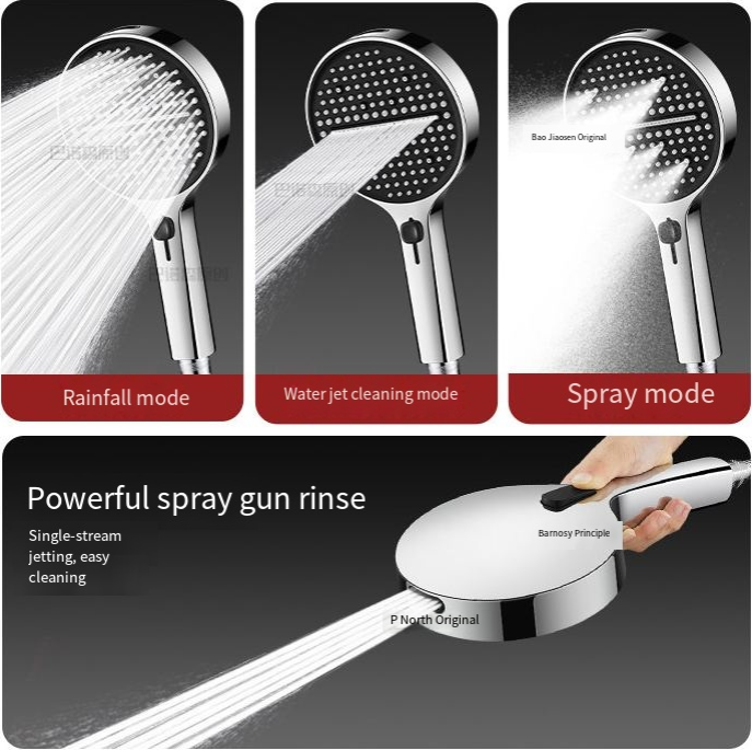 High-Pressure Microbubble Shower Head – 3 Spray Modes