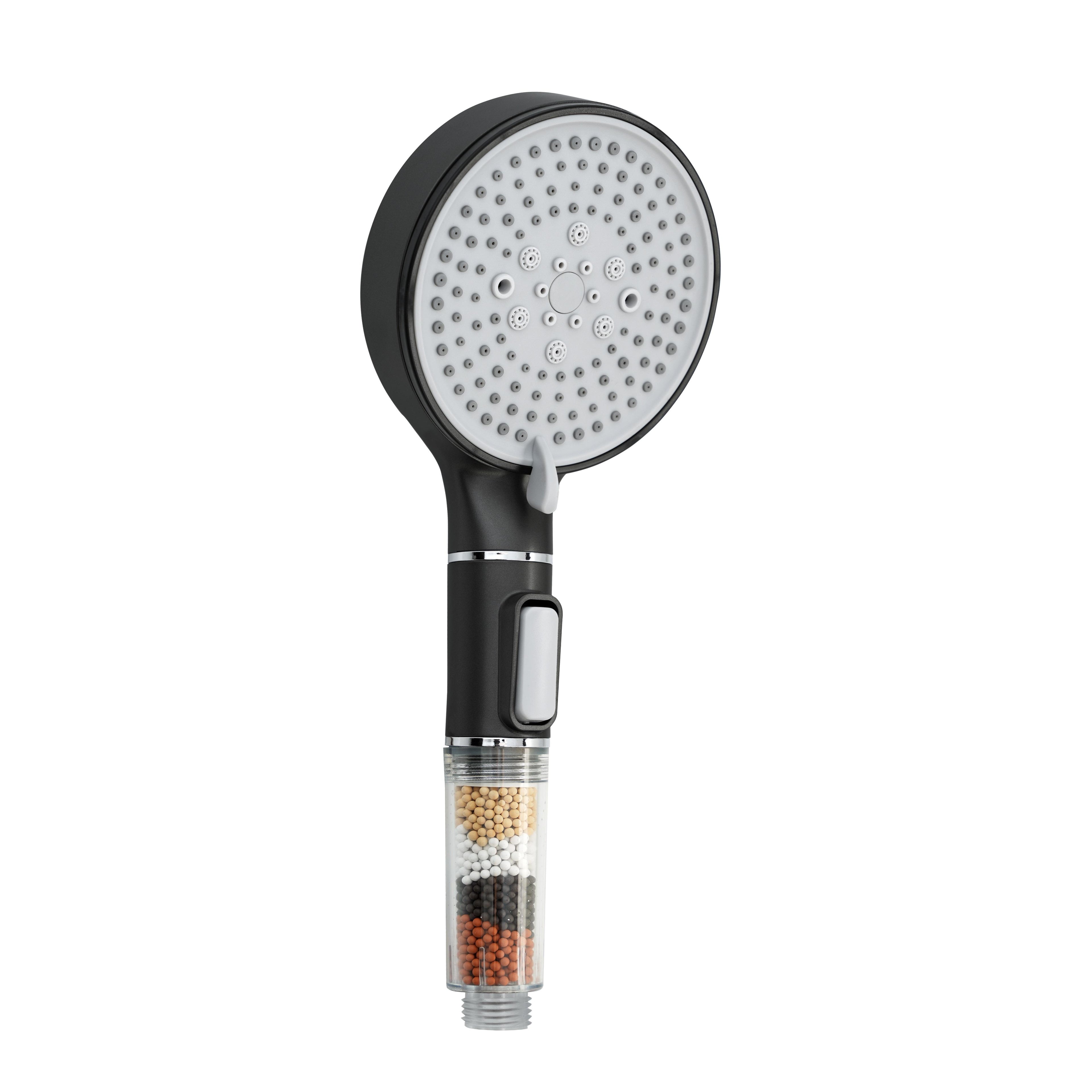 5-Function Filtered Shower Head – High Pressure with Mineral Stones